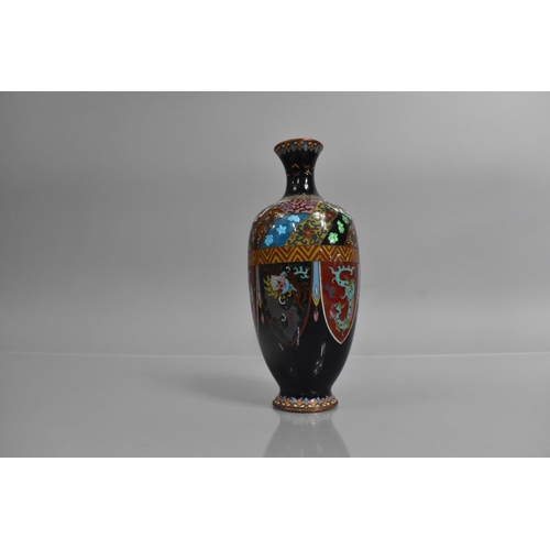 289 - A Japanese Cloisonne Vase of Ovoid Form and Flared Neck together with a Hexagonal Example (Missing L... 