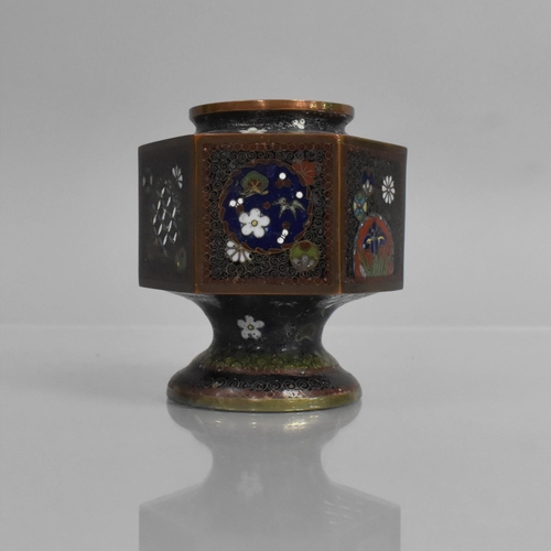 289 - A Japanese Cloisonne Vase of Ovoid Form and Flared Neck together with a Hexagonal Example (Missing L... 