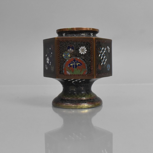 289 - A Japanese Cloisonne Vase of Ovoid Form and Flared Neck together with a Hexagonal Example (Missing L... 