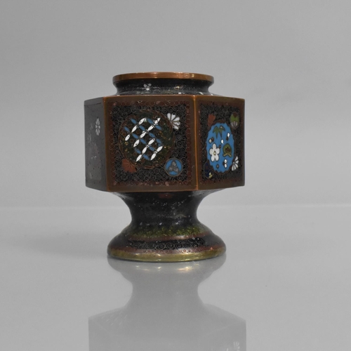 289 - A Japanese Cloisonne Vase of Ovoid Form and Flared Neck together with a Hexagonal Example (Missing L... 