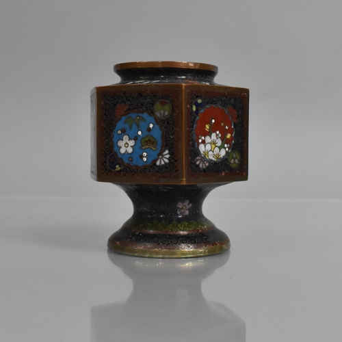 289 - A Japanese Cloisonne Vase of Ovoid Form and Flared Neck together with a Hexagonal Example (Missing L... 