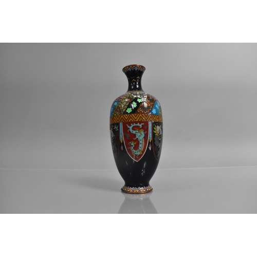 289 - A Japanese Cloisonne Vase of Ovoid Form and Flared Neck together with a Hexagonal Example (Missing L... 