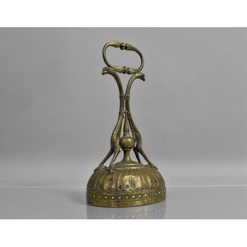 167 - A 19th Century Door Porter with Lead Weighted Base, The Handle Support Created from Stylised Birds, ... 