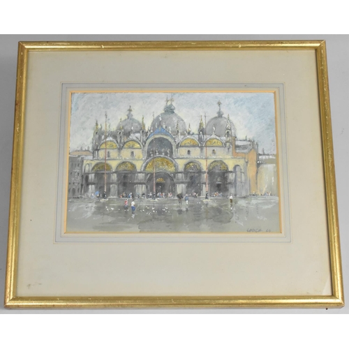 207 - John Gough, British, 20th Century, A Gilt Framed Watercolour of St Marks, Venice