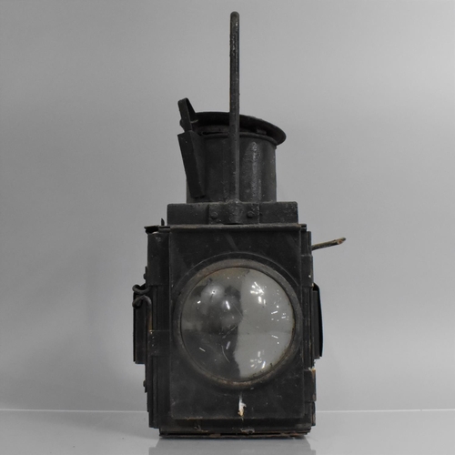 115 - A British Railways (Western) Guards Van Double Bullseye Side Lamp with Blanking, No Burner and Conve... 