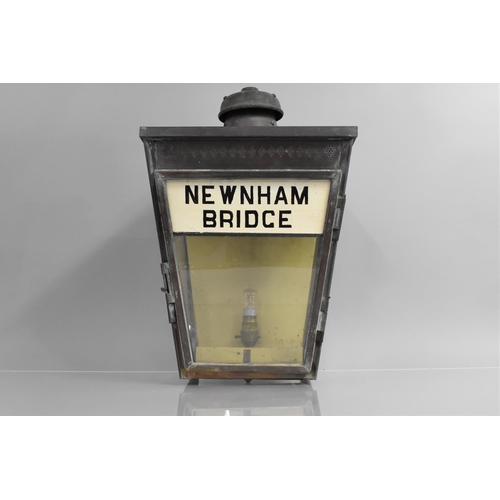 111 - A Copper Railway Station Platform Lamp for Newnham Bridge, Formerly Oil but now Converted to Electri... 