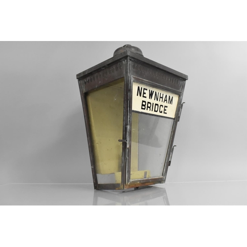 111 - A Copper Railway Station Platform Lamp for Newnham Bridge, Formerly Oil but now Converted to Electri... 