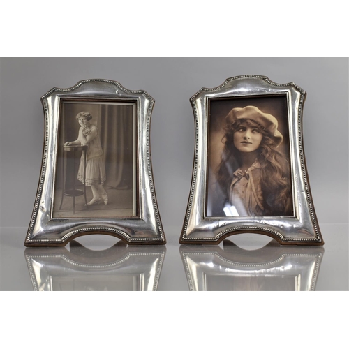 243 - A Pair of Silver Photo Frames, Birmingham Hallmark, 1924, 18 and 12cms Max