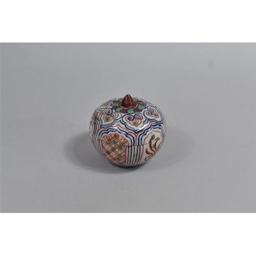 302 - A Chinese Bencharong Type Lidded Pot of Globular Form decorated in Polychrome Enamels with Geometric... 