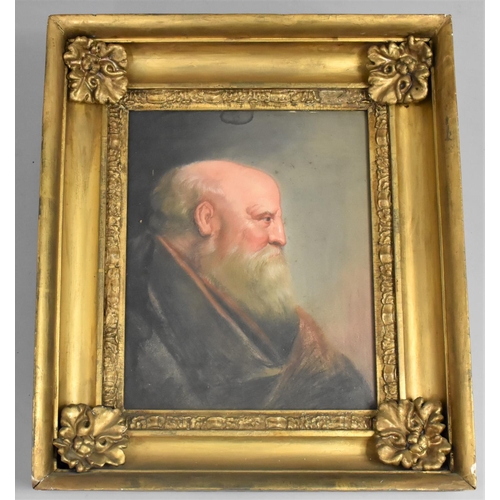 203 - A Gilt Framed Portrait of Bearded Gent in Robe, 20x26cms