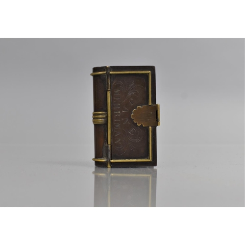 253 - A 19th Century Copper and Brass Novelty Snuff Box in the Form of an Antiquarian Book Inscribed 'Jane... 