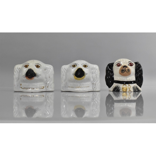 391 - Two 19th Century Staffordshire Novelty Penny/Money Banks in the Form of Spaniels Heads, One with Pro... 