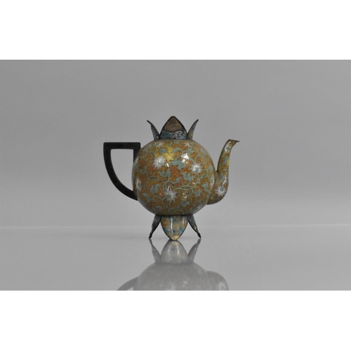 282 - A 19th Century Japanese Cloisonné Teapot with Exceptional Quality Decoration having Flowers and Vine... 