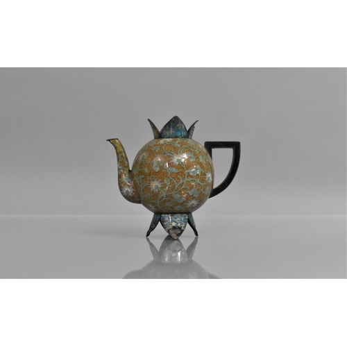 282 - A 19th Century Japanese Cloisonné Teapot with Exceptional Quality Decoration having Flowers and Vine... 