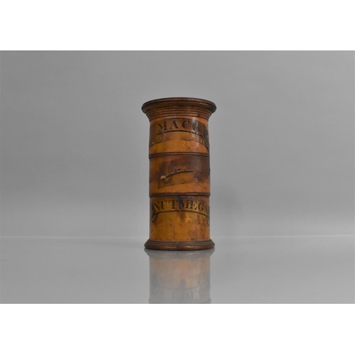 62 - A 19th Century Three Division Treen Spice Tower with Screw Top, The Three Compartments with Remnants... 