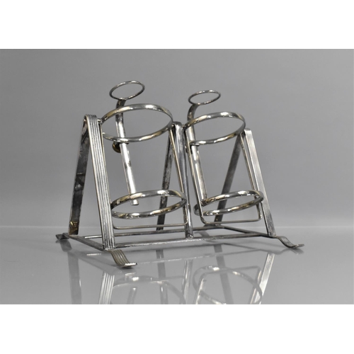 225 - An Early 20th Century Silver Plated Gimballed Bottle Stand having Adjustable Neck Supports