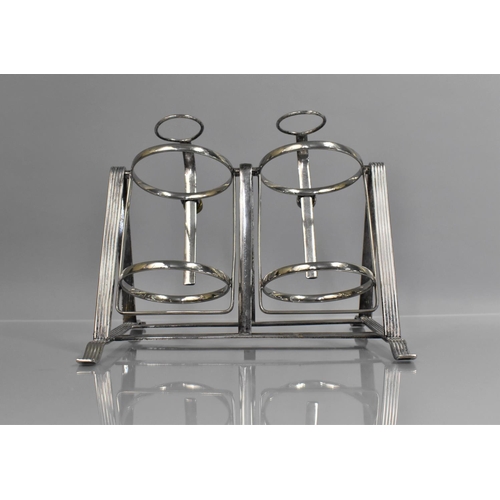 225 - An Early 20th Century Silver Plated Gimballed Bottle Stand having Adjustable Neck Supports