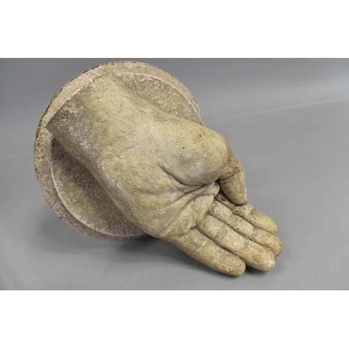 144 - A 19th Century Life Sized Plaster Cast of a Human Hand, Mounted on a Circular Plinth, Possibly repre... 