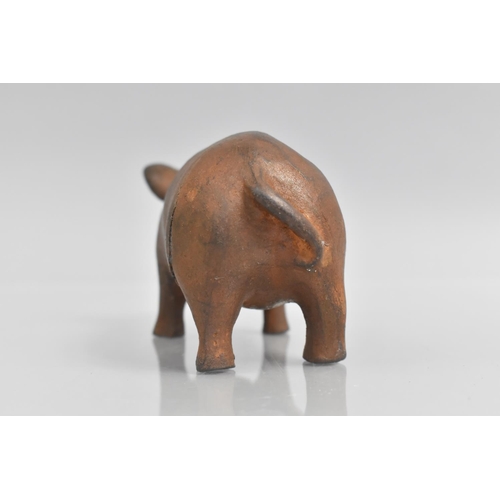 161 - A 19th Cast Iron Pig, Realistically Modelled and Painted, 16cm Long