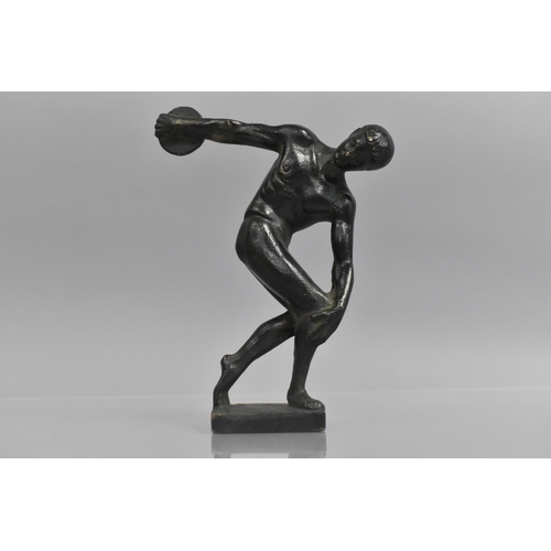 162 - A Late 19th/Early 20th Century Grand Tour Bronze Figure of Discobolus, 18cm high