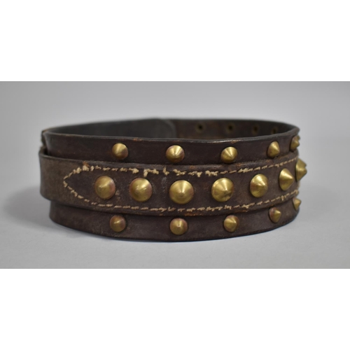 80 - A Victorian Brass Studded Leather Dog Collar, The Name Tag Inscribed 'Caston, 34 Rupert St, W'hampto... 