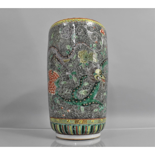 336 - An Impressive 18th/19th century Chinese Porcelain Vase, Finely Decorated in the Famille Noire Palett... 