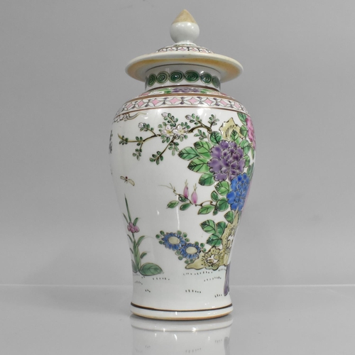 322 - A Chinese Porcelain Baluster Vase and Cover Decorated in the Famille Rose Palette with Mothers and C... 