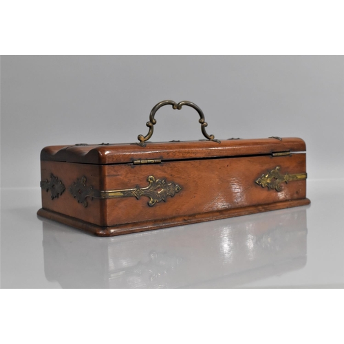 71 - A Good 19th Century Rosewood Travel Writing Box having Two Hinged Flaps to Top revealing Fitted Inne... 