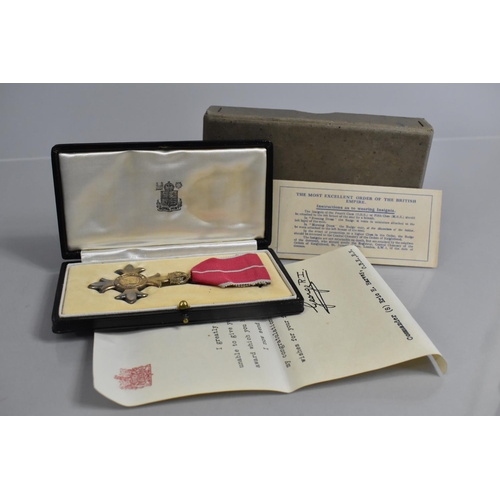 252 - A Cased OBE Awarded to Commander Eric H Harvey, OBE RN with the Letter and Warrant Dated 15th Septem... 