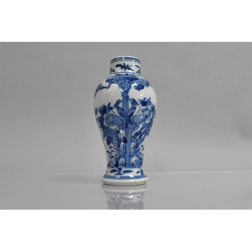 349 - A Late 19th/Early 20th Century Chinese Blue and White Baluster Vase decorated with Birds in Blossomi... 