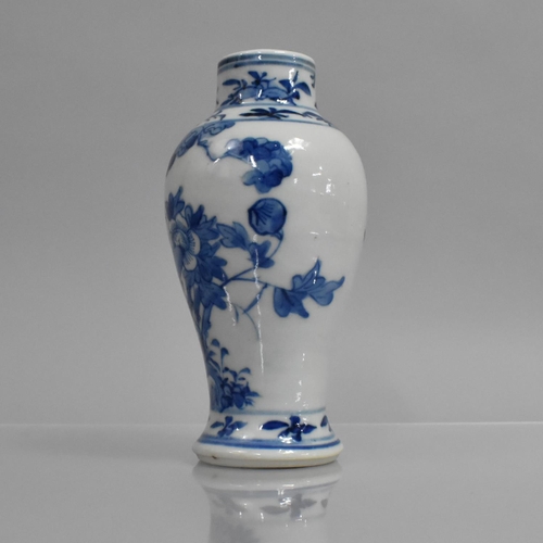 349 - A Late 19th/Early 20th Century Chinese Blue and White Baluster Vase decorated with Birds in Blossomi... 