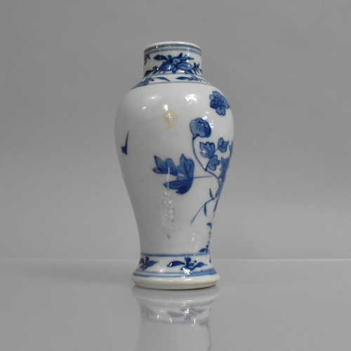 349 - A Late 19th/Early 20th Century Chinese Blue and White Baluster Vase decorated with Birds in Blossomi... 