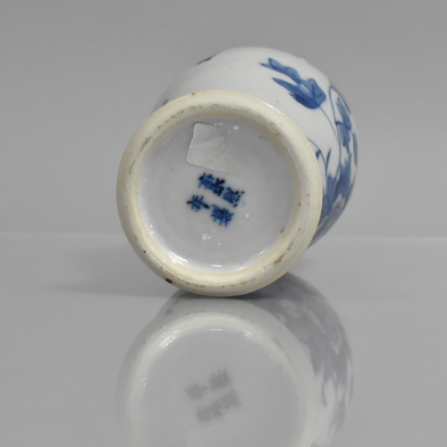 349 - A Late 19th/Early 20th Century Chinese Blue and White Baluster Vase decorated with Birds in Blossomi... 