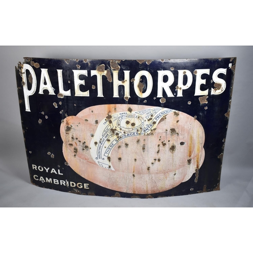 135 - A Large Enamel Advertising Signed for Palethorps Royal Cambridge Sausages, 183x123cms