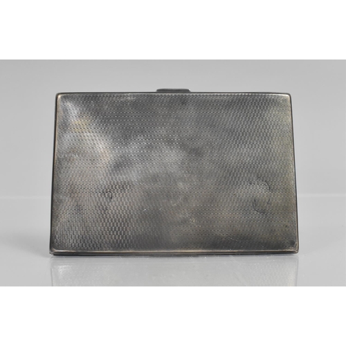 246 - A Silver Cigarette Case with Engine Turned Decoration, Hallmark for Birmingham 1937, 164.5gms