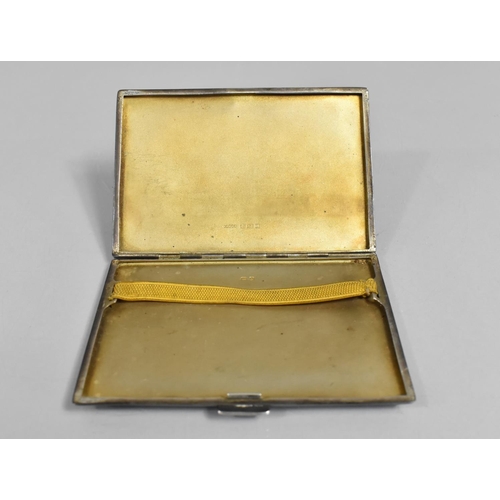 246 - A Silver Cigarette Case with Engine Turned Decoration, Hallmark for Birmingham 1937, 164.5gms