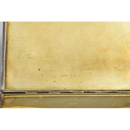 246 - A Silver Cigarette Case with Engine Turned Decoration, Hallmark for Birmingham 1937, 164.5gms