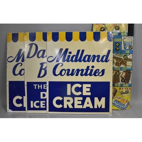 134 - A Collection of Vintage and Later Printed Ice Cream Price Signs to include Shop/Ice Cream Prices Sig... 