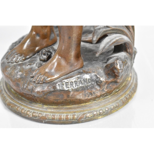 175 - A French Bronzed Spelter Figure Group, Couple Under Mistletoe, After Ernest Justin Ferrand, 