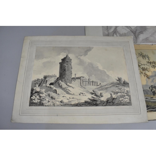 199 - A Collection of Four Unframed Watercolours, Cattaro 1851, Welsh Bridge at Shrewsbury by E.Jones, Cou... 