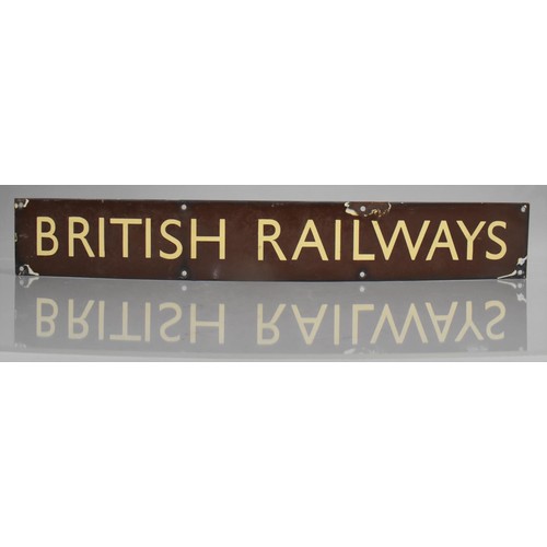 116 - A British Railways (Western region) Brown and Cream Enamel Sign, 68.5x10.5cms