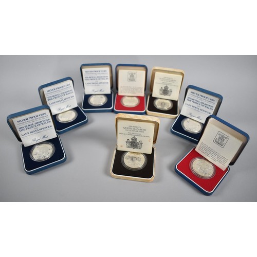 244 - A Collection of Eight Cased Commemorative Coins Issued by the Royal Mint to Include Four Silver Proo... 