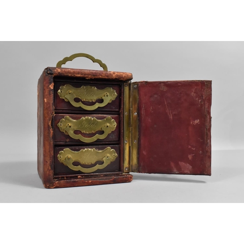 118 - An Early 20th Century Oriental Money Chest with Hinged Front to Three Inner Drawers with Brass Handl... 