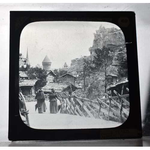 153 - A Vintage Wooden Box Containing Two Sets of Coloured and Monochrome Magic Lantern Slides, South Wale... 