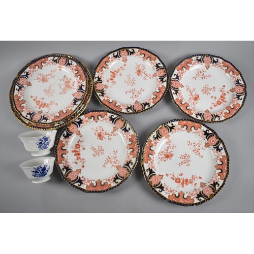 196 - A Collection of Royal Crown Derby Imari Plates and Two Blue and White Small Bowls