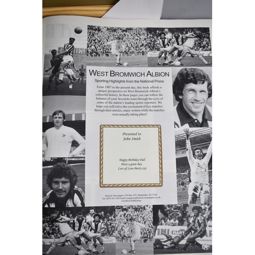 200 - A Bound Volume of Reprinted Newspaper Copy, West Bromwich Albion Together with World Cup and a Frame... 