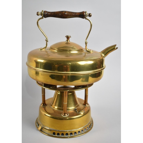 206 - A Vintage Brass Spirit Kettle of Circular Form