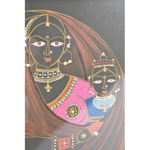 257 - Two Framed Indian Gouache Signed Ram Bahkta, Indian Ladies, 23x38cm