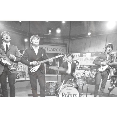 290 - A Framed Reprint Photograph, The Beatles Ready, Steady, Go 1964, 25x20cm