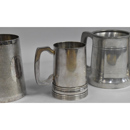 314 - A Collection of Various Tankards to Include Example in the Manner of Keith Murray Having Ribbed Bott... 